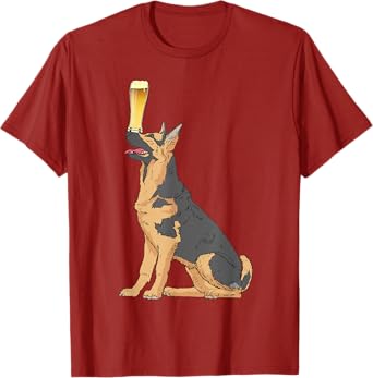 German Shepherd T-Shirt Vintage Dogs Shirt Craft Beer Tee T-Shirt