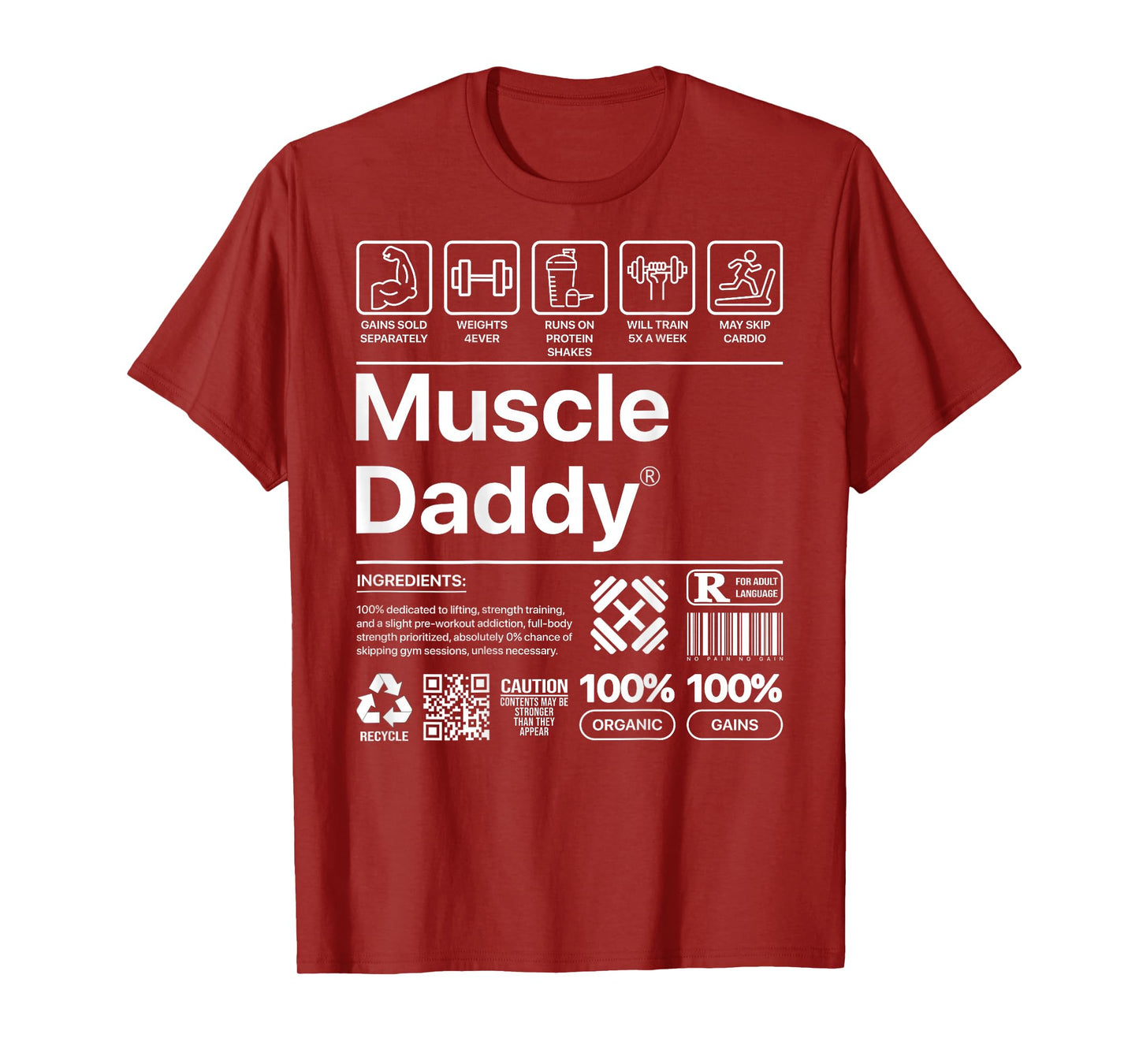 Funny Muscle Daddy For Workout Gym lover and Bodybuilder T-Shirt