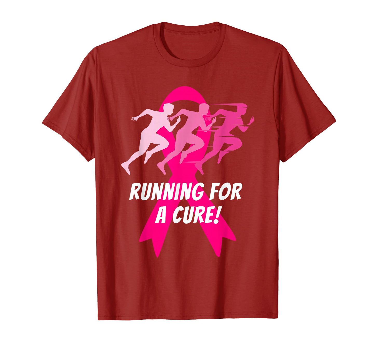 Running for a Cure Pink Ribbon Breast Cancer T-Shirt