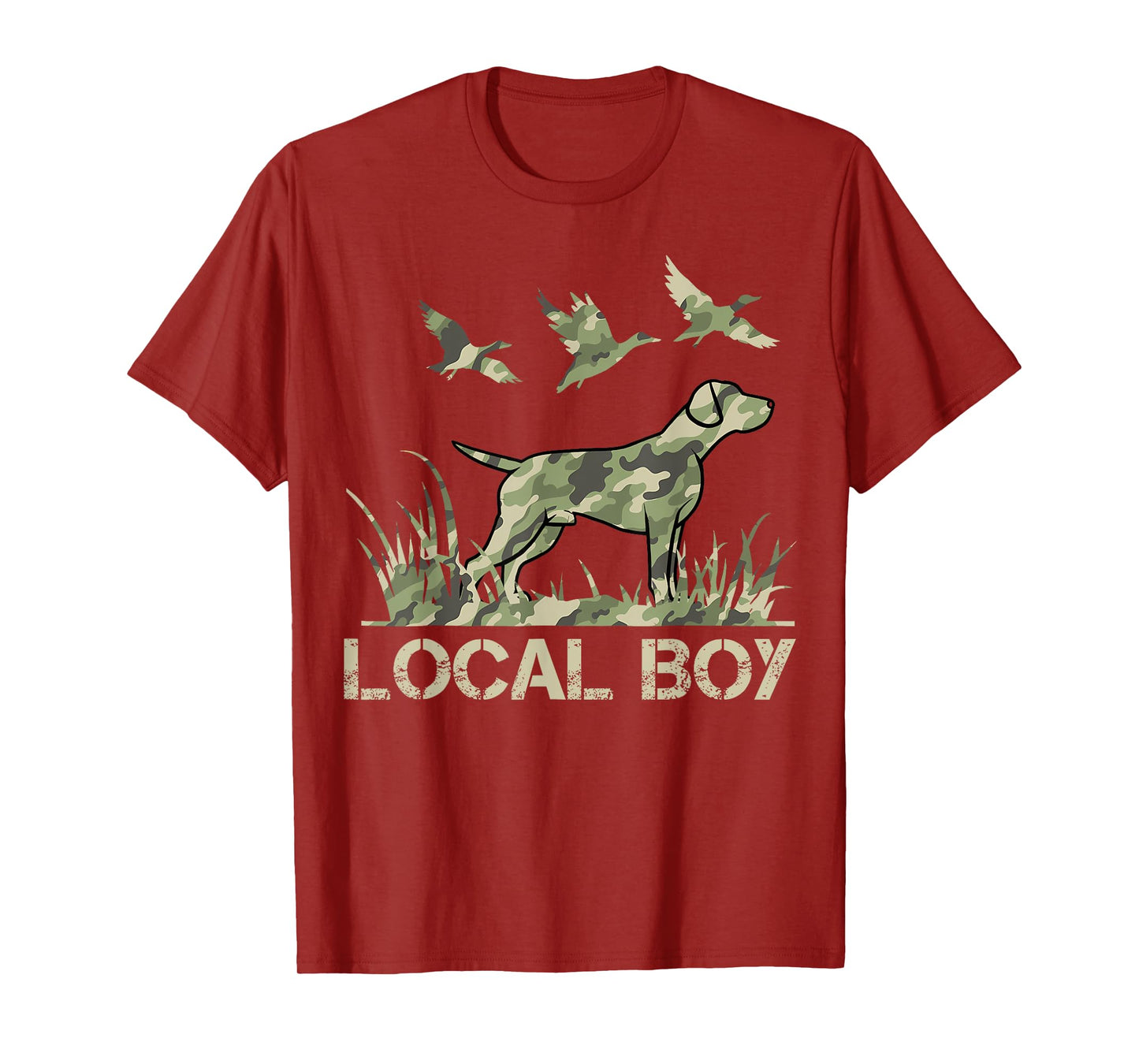Retro Southern Boy Camouflage Hunting Dog Camo Duck Hunter T-Shirt