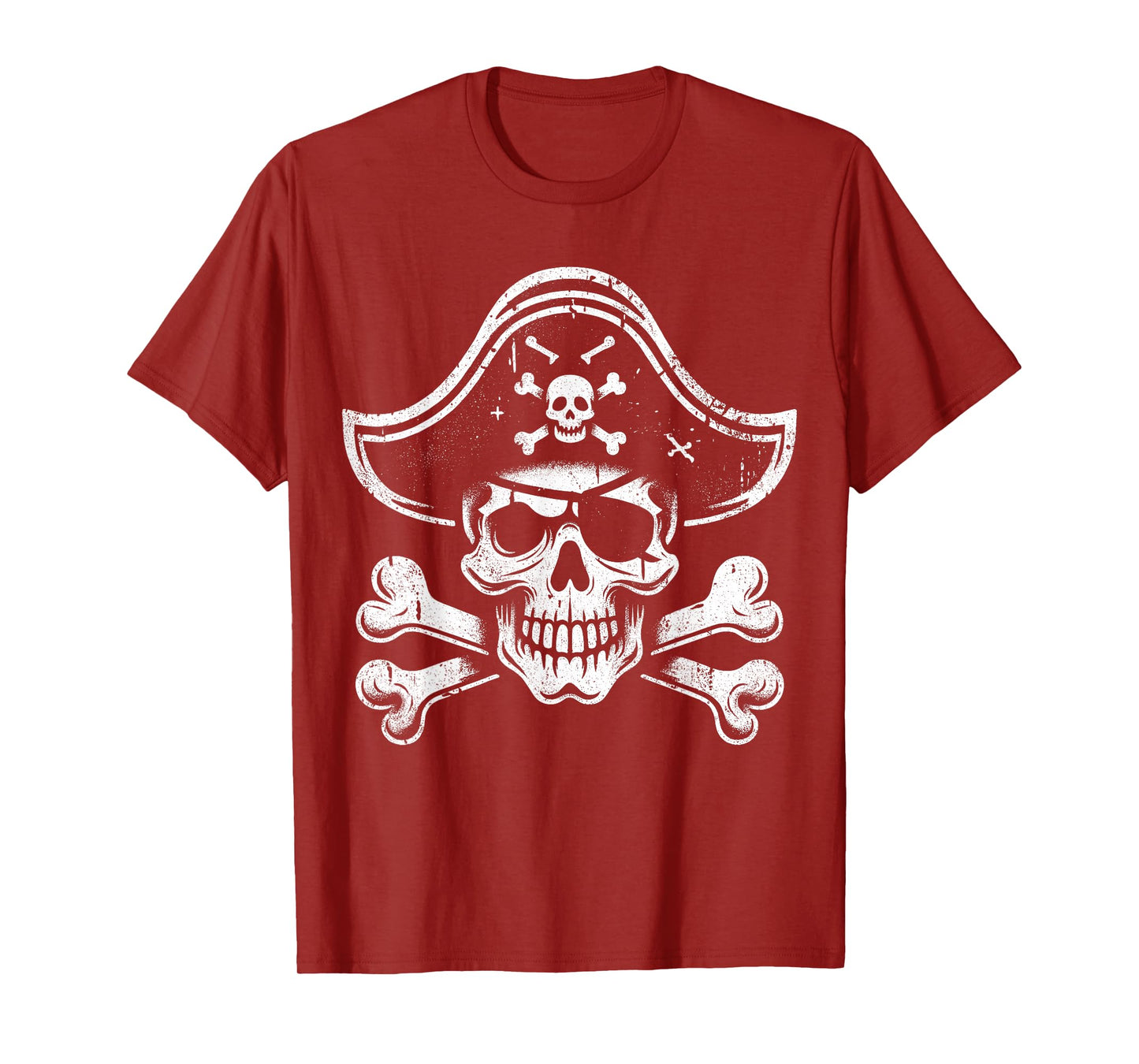Vintage Pirate Skull Captain Tee - Roger Jolly Crossbones T-Shirt