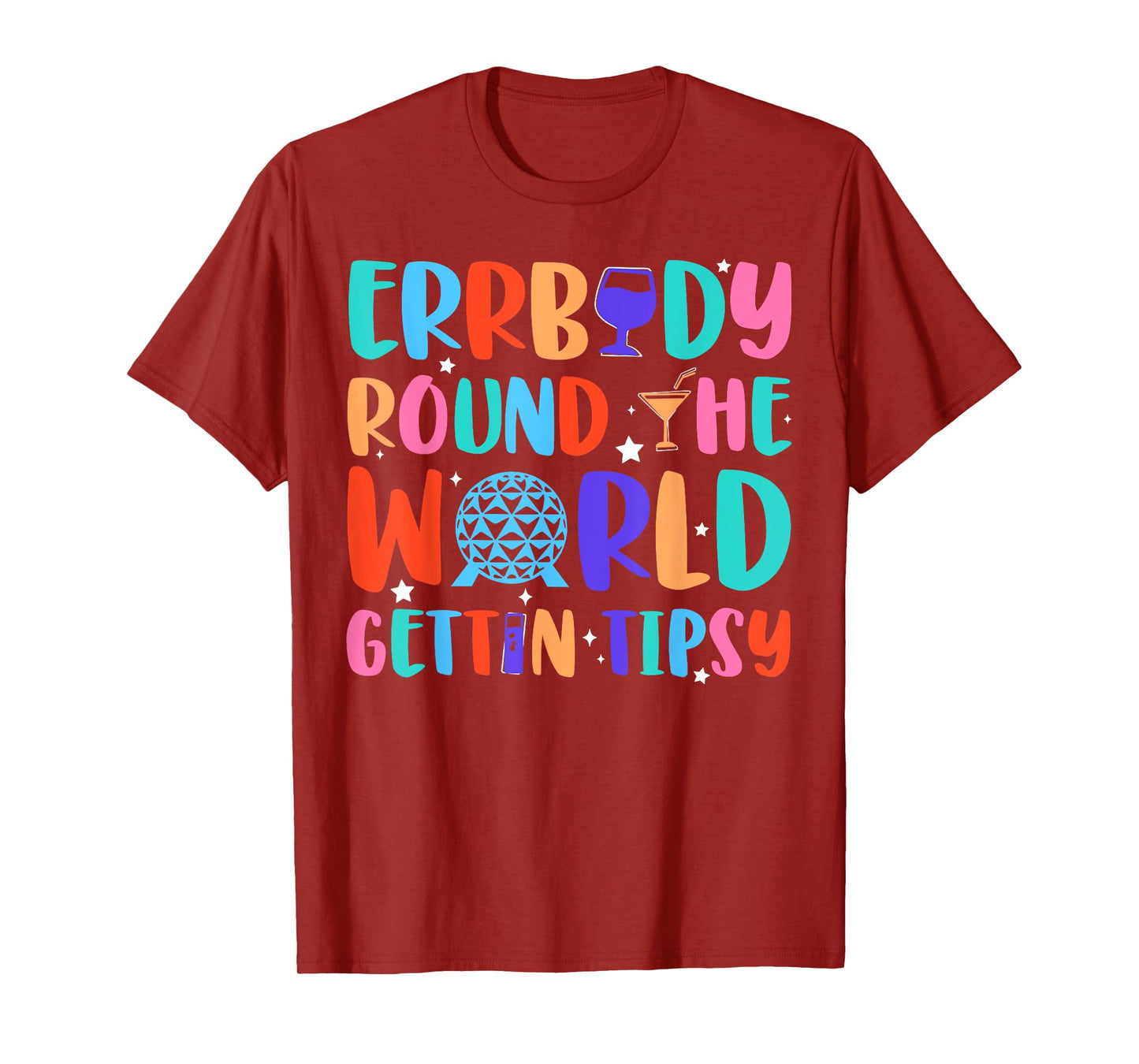 Festival Errbody-Round The World Gettin Tipsy Food and Wine T-Shirt