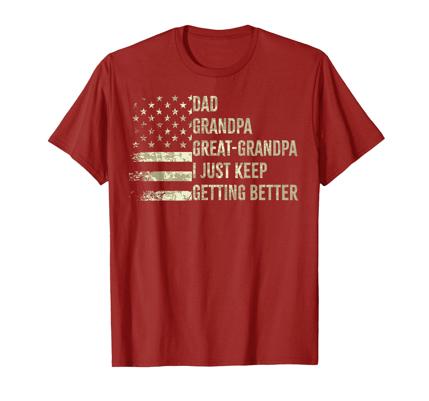 Dad Grandpa great grandpa American flag Fathers day 4 July T-Shirt