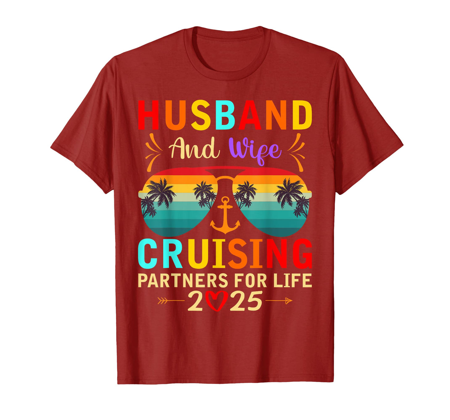 Husband Wife Cruising Partners for Life 2025 Cruise Vacation T-Shirt