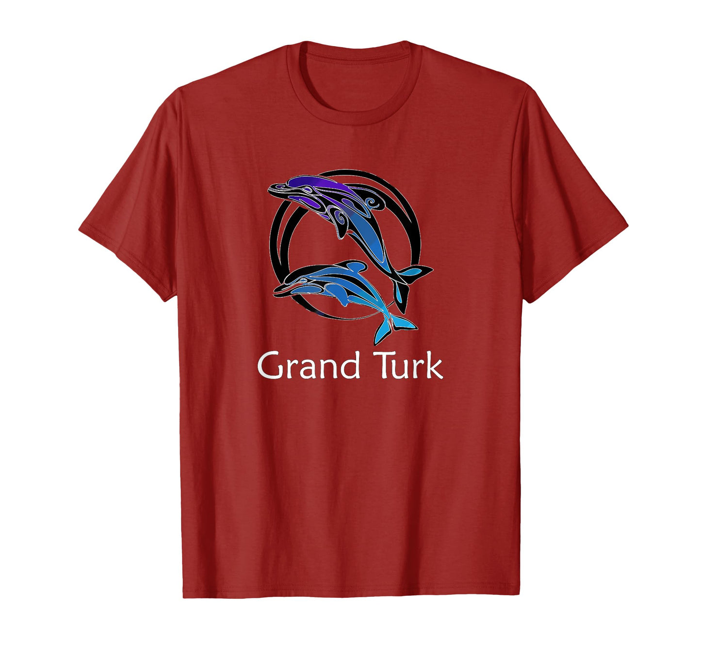 Grand Turk Tribal Dolphin Design Retro Souvenir T-Shirt