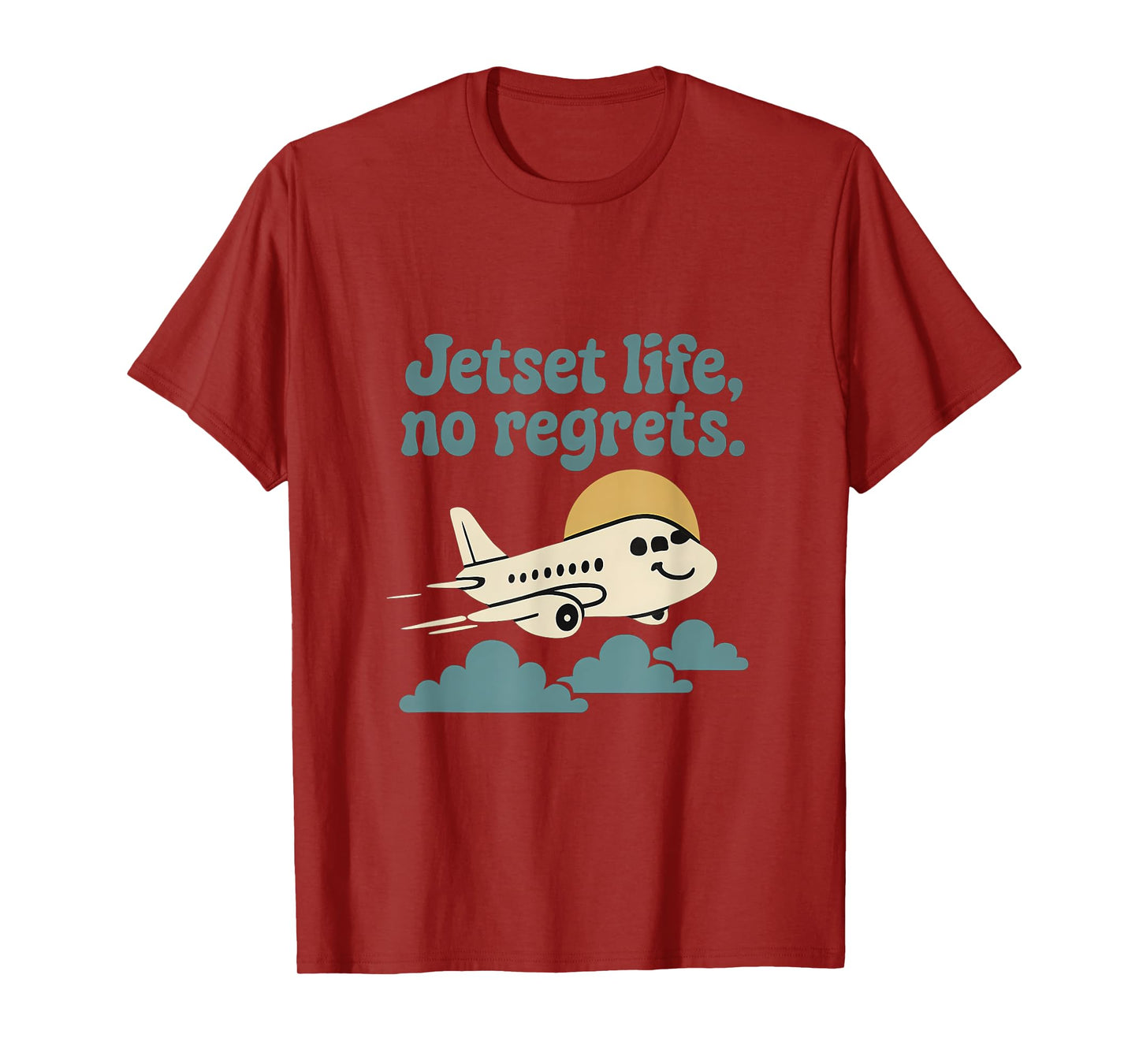 Jetset Life No Regrets Travel Adventure Graphic T-Shirt