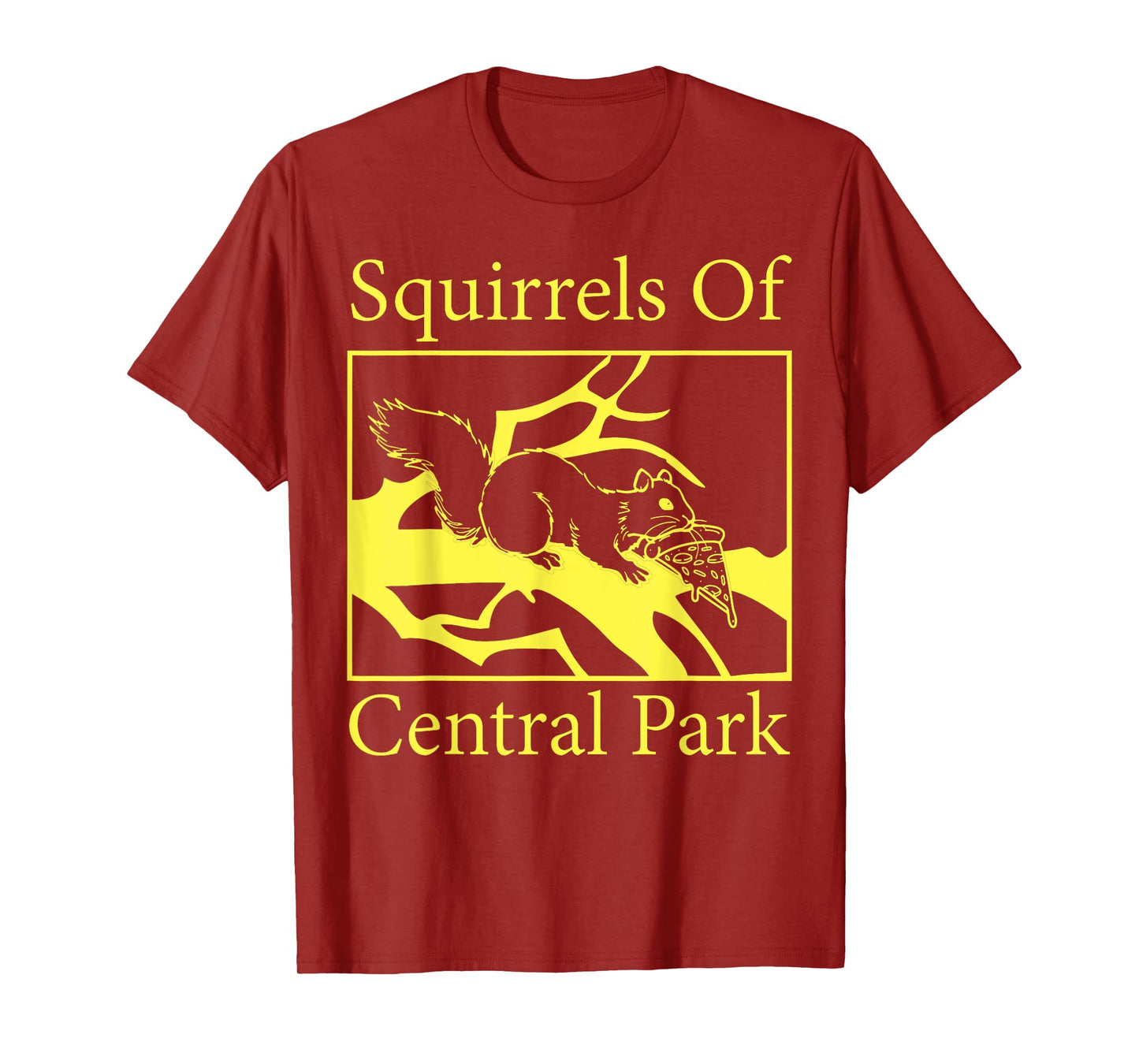Squirrels Of Central Park Funny Pizza Art Eating Pizza Fun T-Shirt