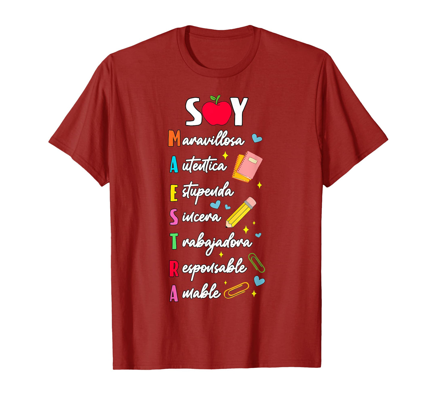 Soy Maestra Spanish Bilingual Hispanic Teacher Appreciation T-Shirt