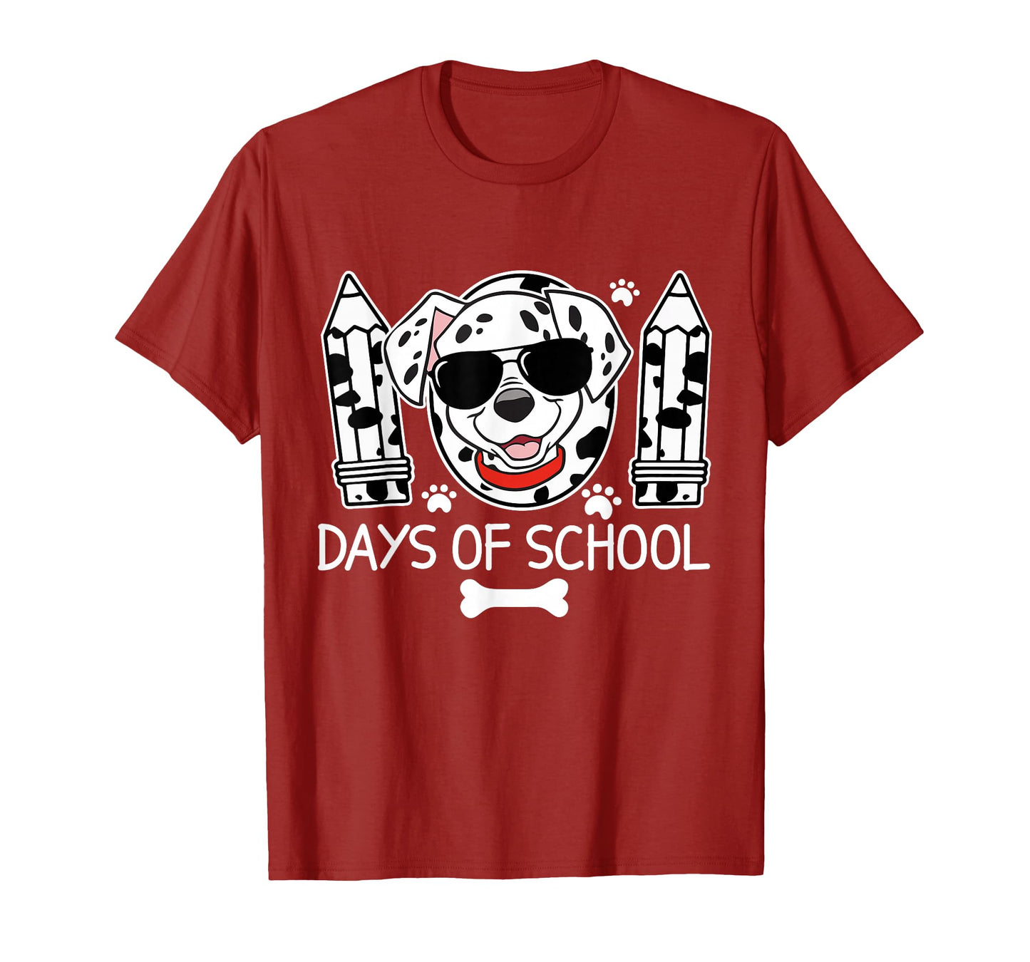 100 Days Smarter Dalmatian Dog 100 Days Of School Kids Boys T-Shirt