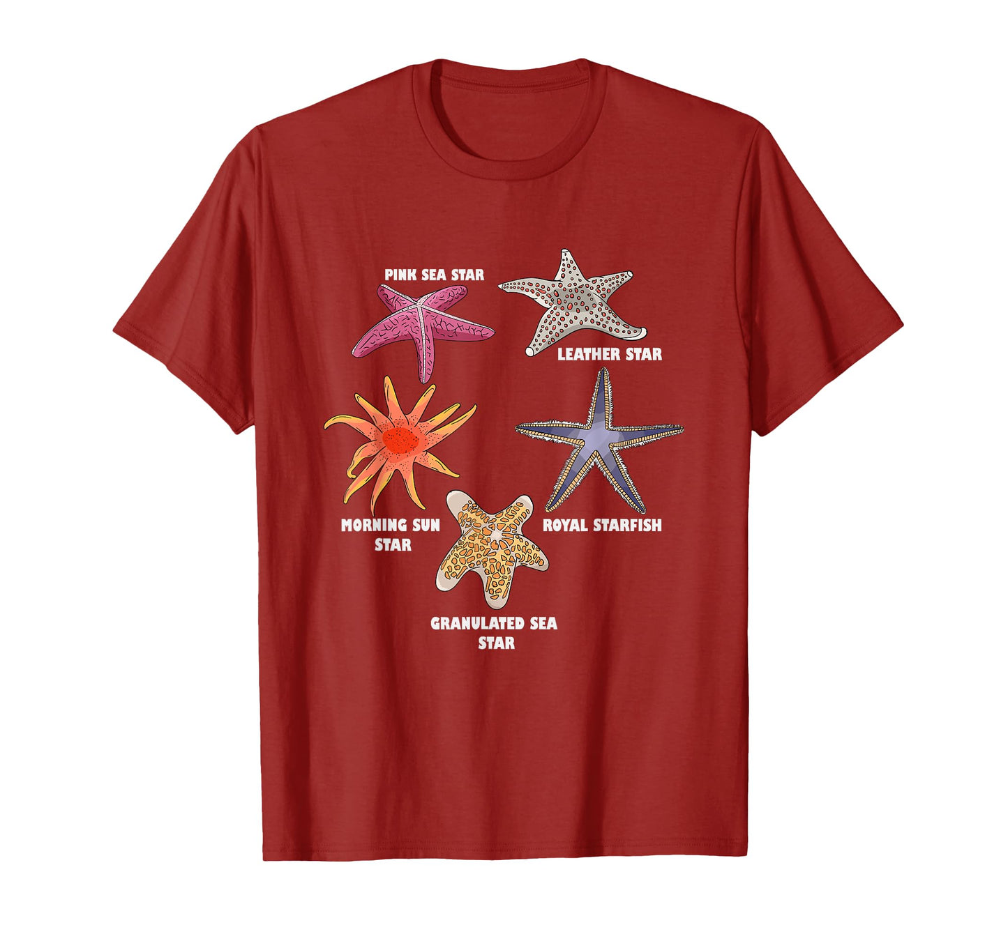 Sea Star Types Starfish Species Underwater Marine Starfish T-Shirt