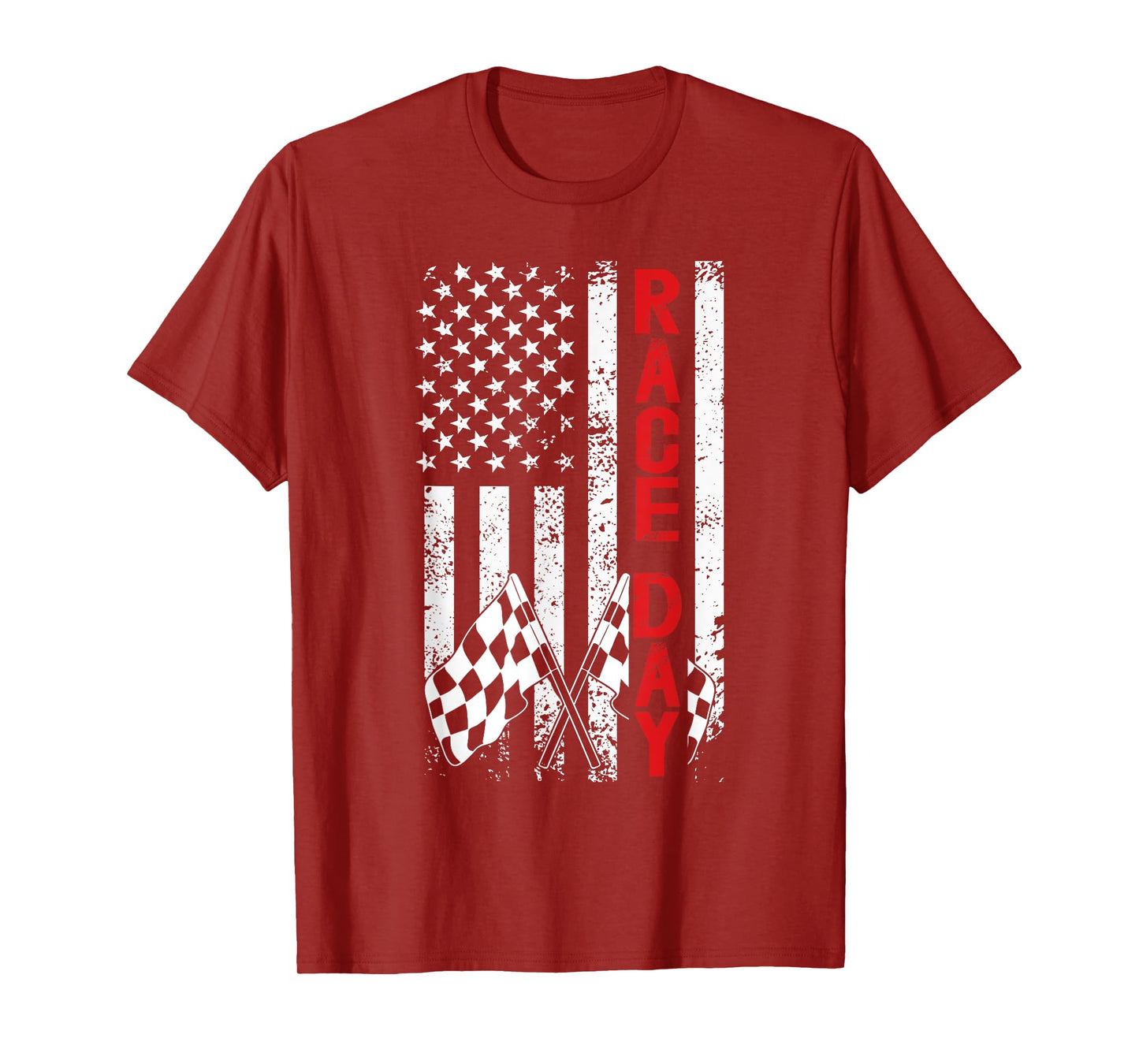 Race Day US Flag Checkered Flag Car Racing Day Race Days T-Shirt