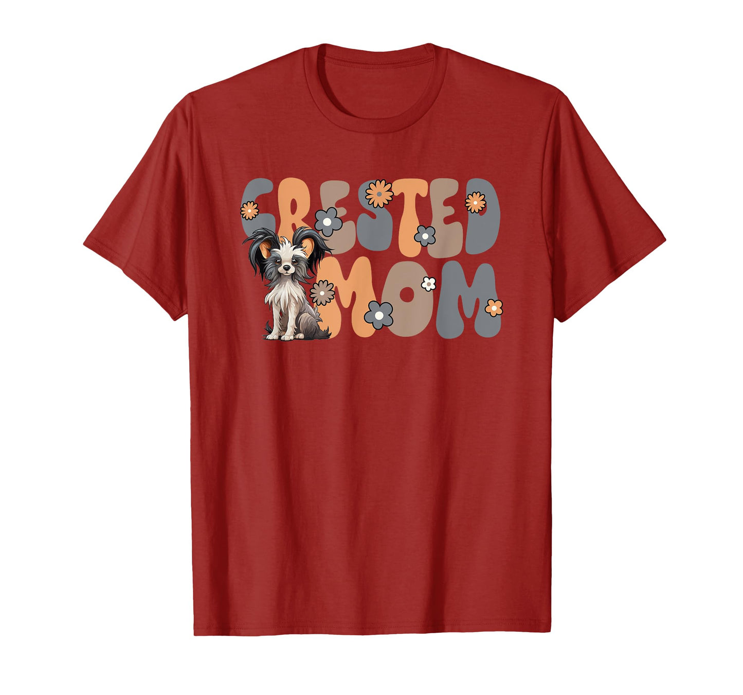 Chinese Crested Dog Groovy World's Best Crested Mom T-Shirt