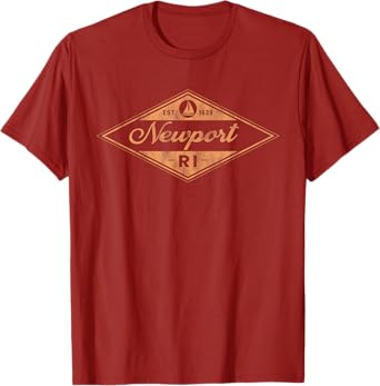 Vintage Newport, RI Boating Established 1639 Beach Souvenir T-Shirt for Men Women