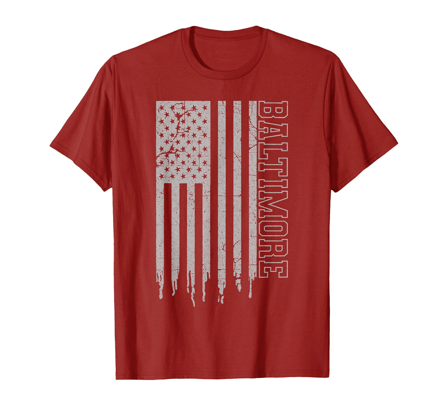 Vintage Baltimore Patriotic USA Flag Pride Iconic Baltimore T-Shirt