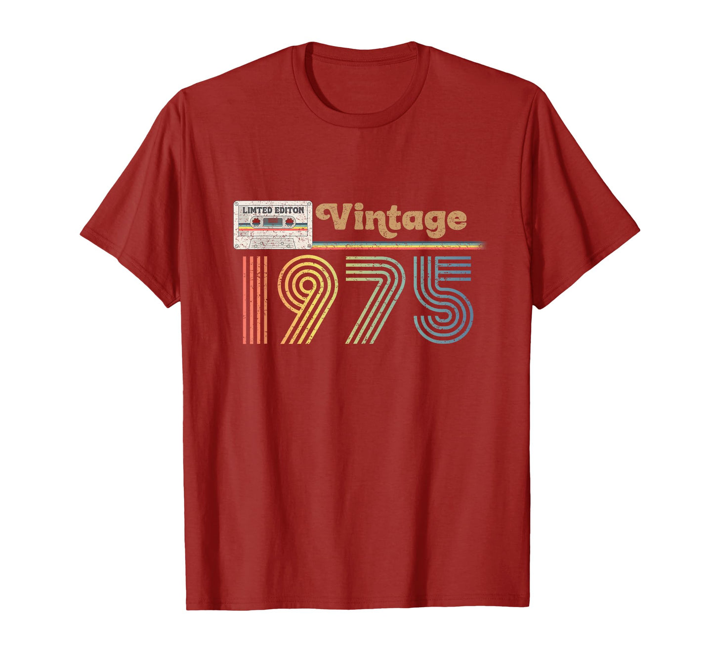 50th Birthday Gifts 1975 Vintage Cassette Tape Vintage Retro T-Shirt