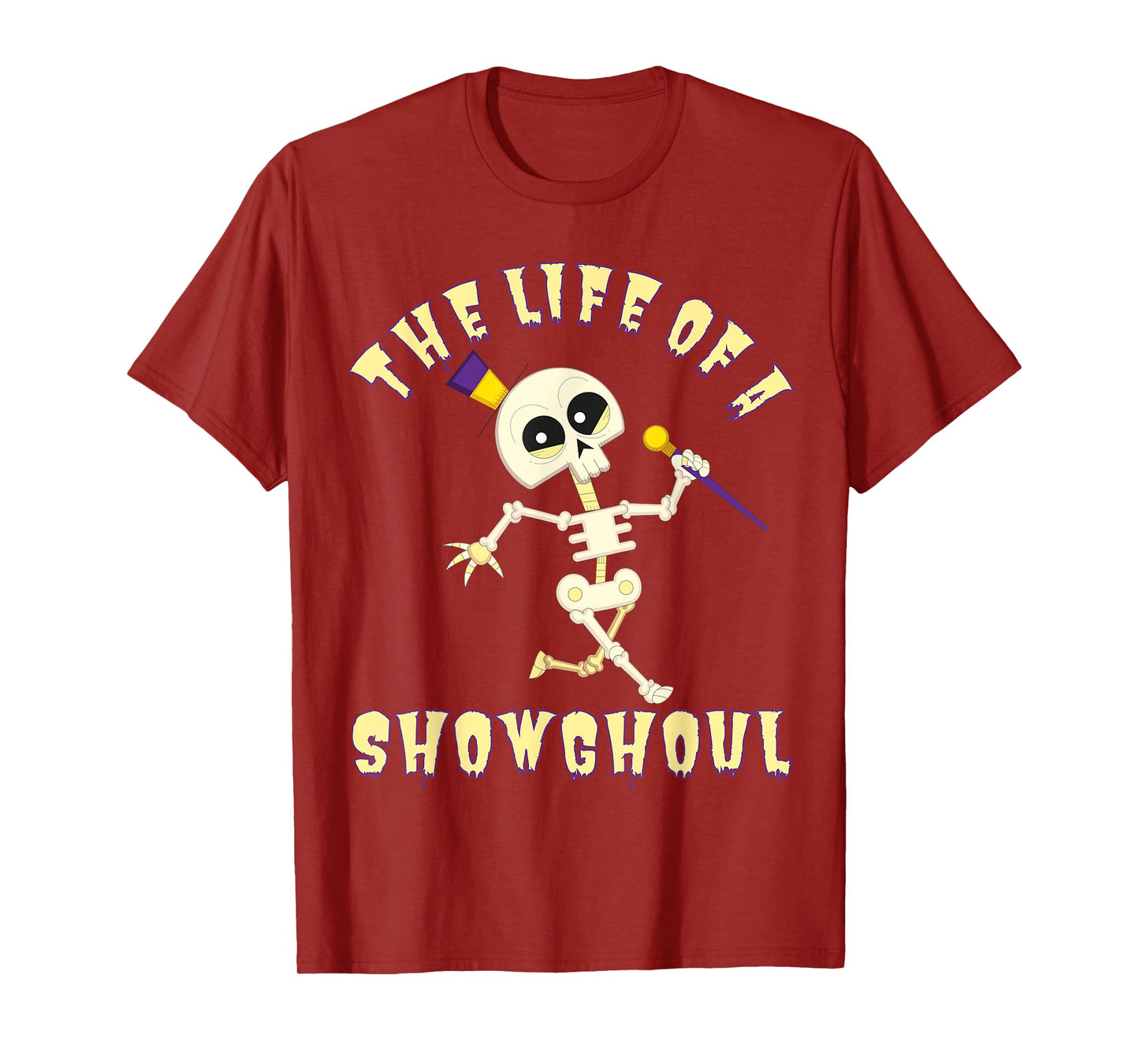 The Life of A Showghoul Funny Halloween Musical Skeleton T-Shirt