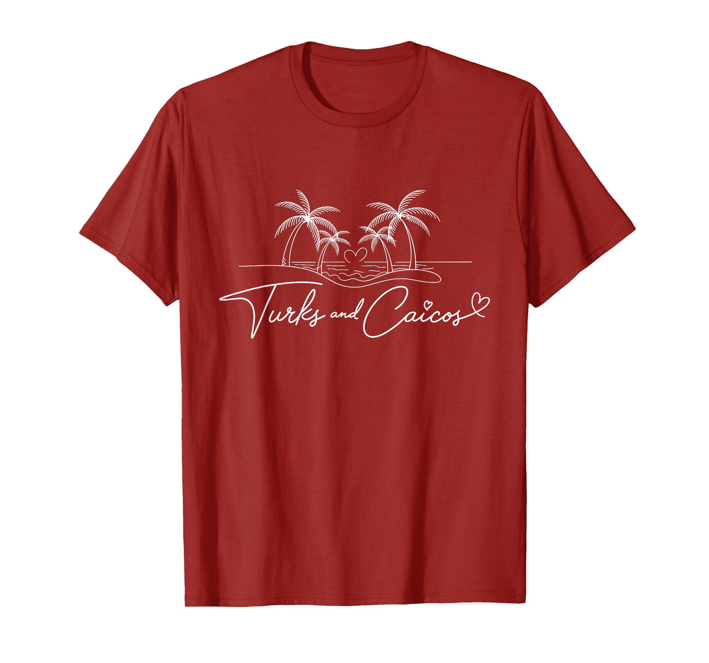 Turks and Caicos Signature Heart Art - Island Souvenir T-Shirt
