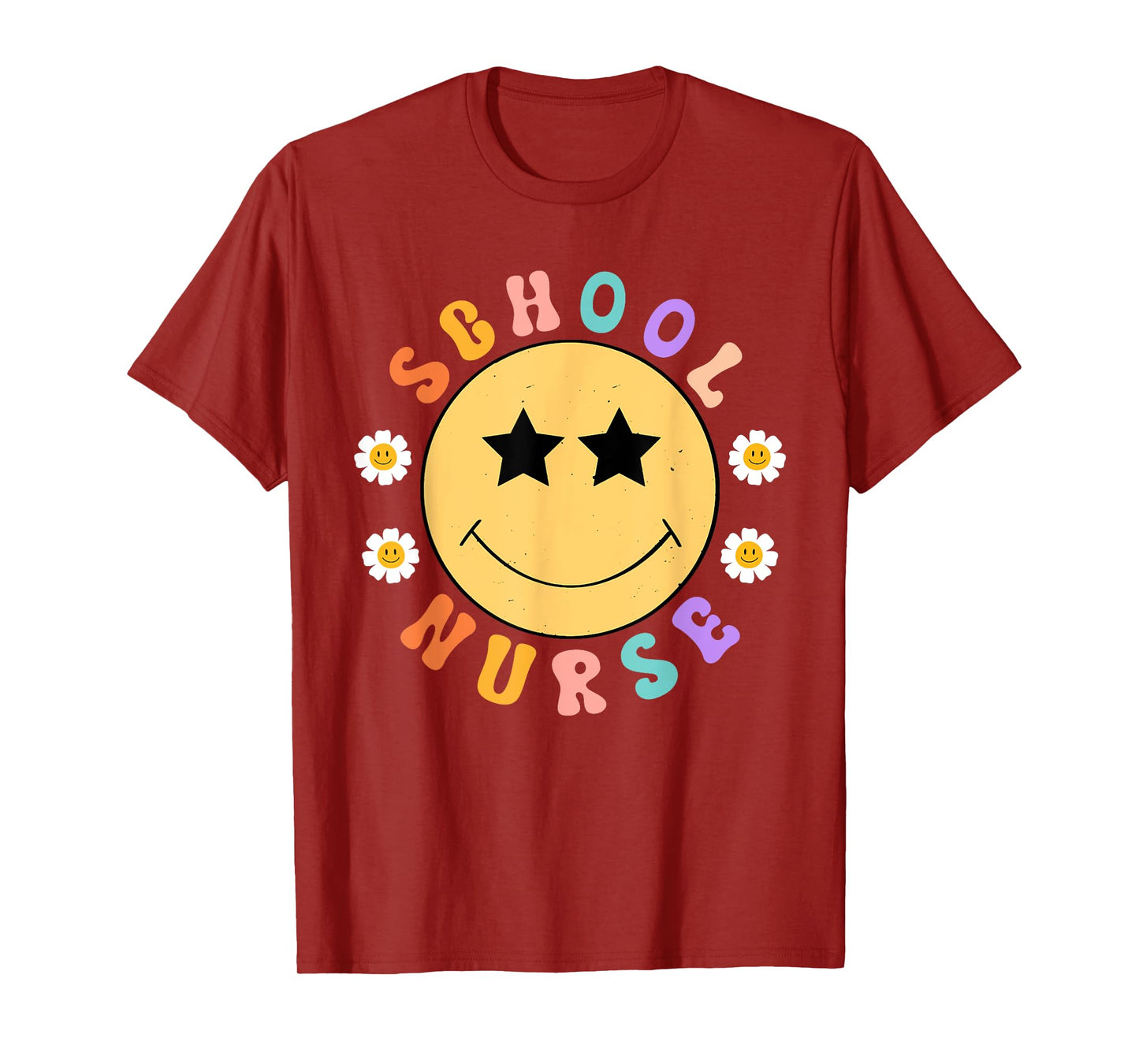 Retro School Nurse Smile Face Appreciation Nursing Nurse Day T-Shirt