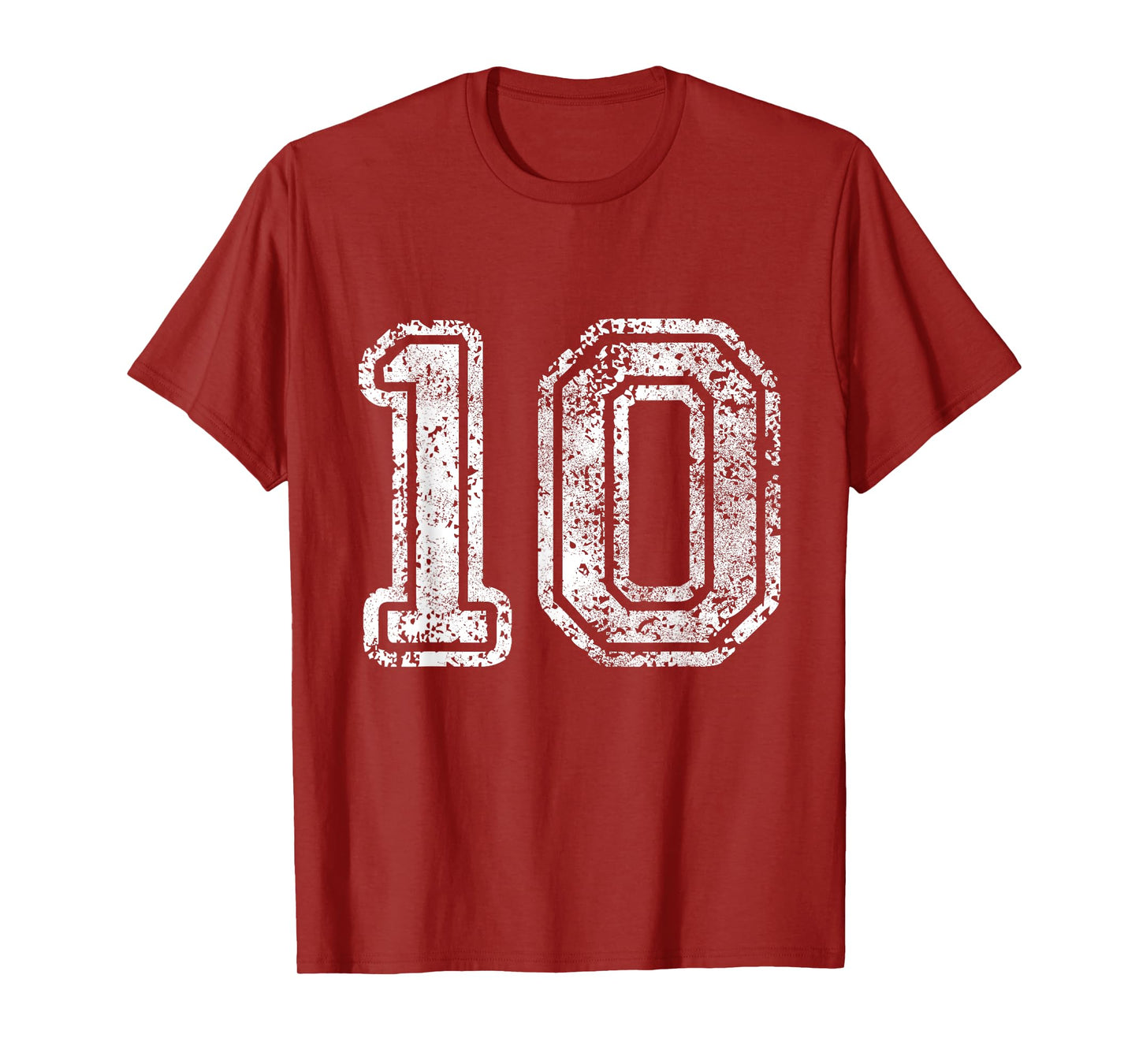 Jersey Number 10 Ten T-shirt Football Number Baseball Sport T-Shirt