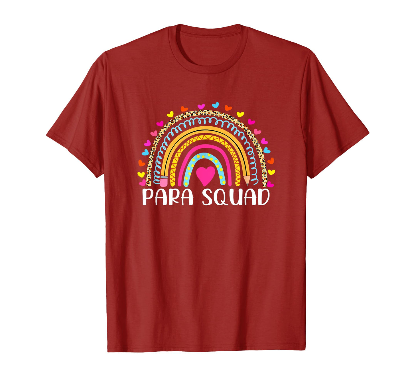 Paraprofessional Para Squad Teacher Crew Boho Rainbow Men Women Girls Kids T-Shirt