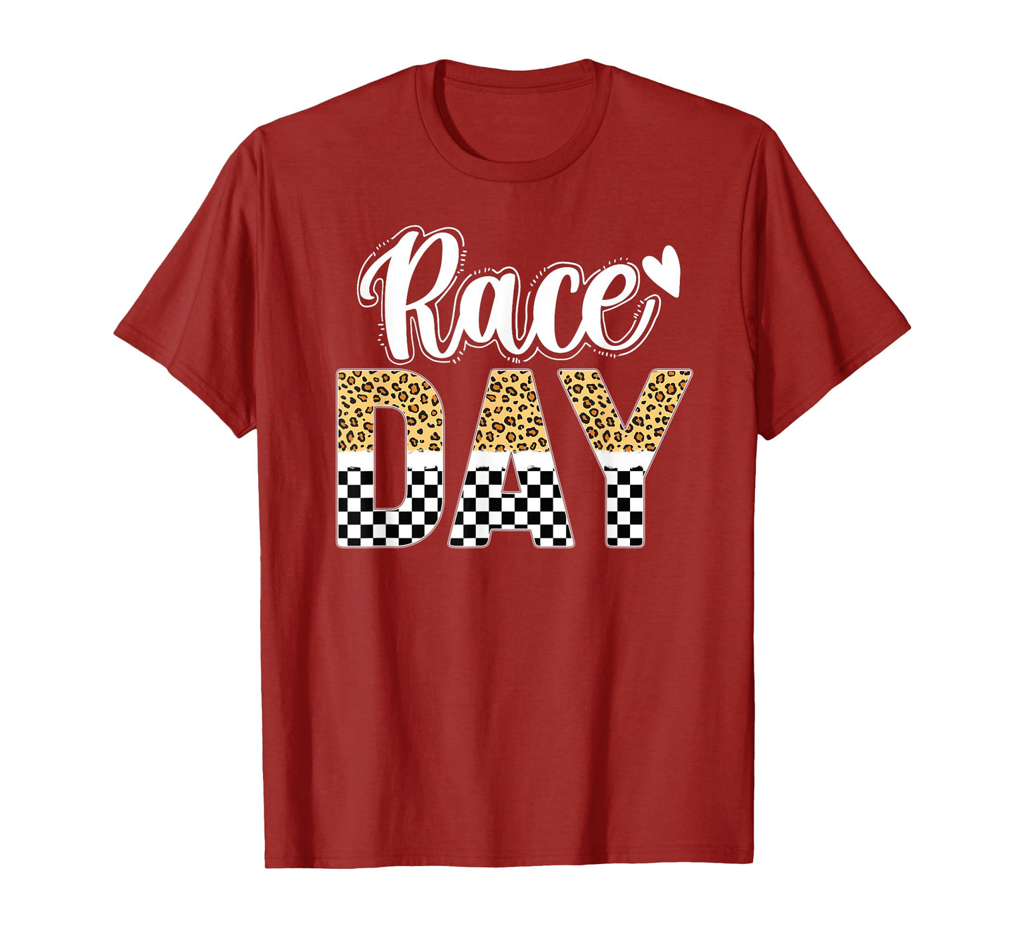 Race Day Leopard Car Race Day Checkered Flag Race Days T-Shirt