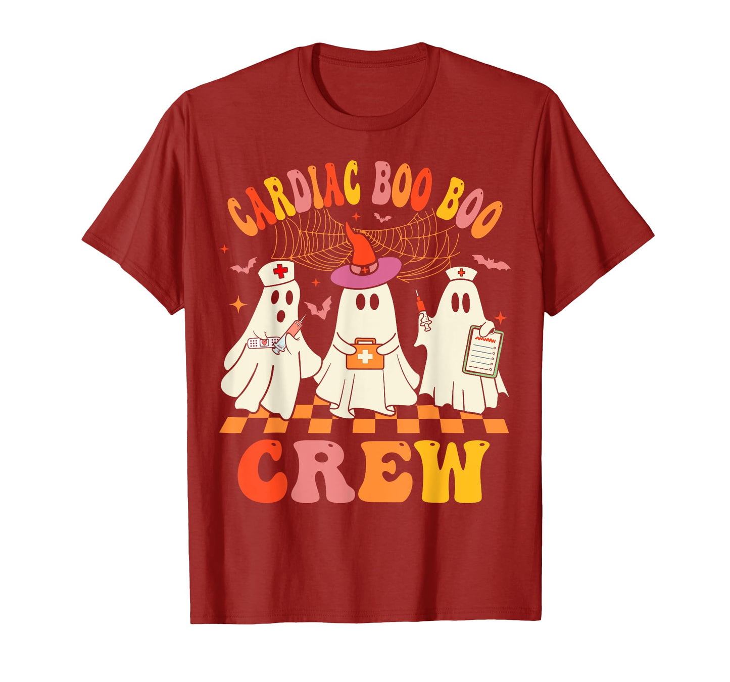 Halloween Cardiology Nurse Costume Cardiac Boo Crew Nurse T-Shirt