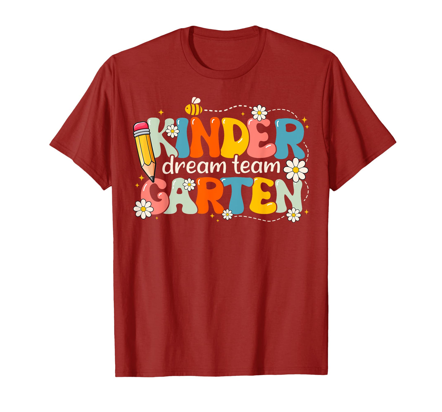 Kindergarten Dream Team Groovy Retro Kinder Back To School T-Shirt