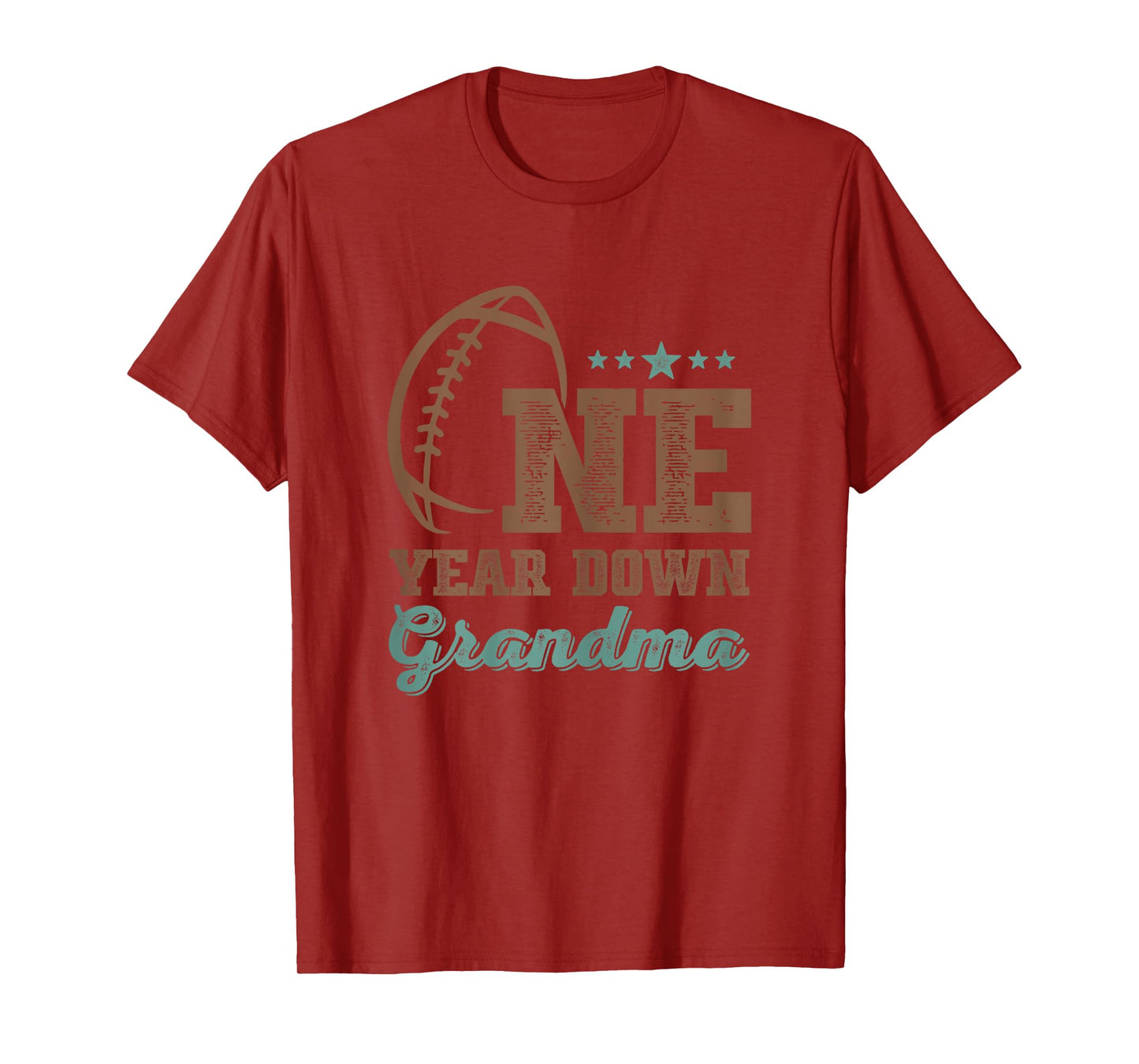 Grandma Of The Birthday Boy 1st Year Down Birthday Football T-Shirt