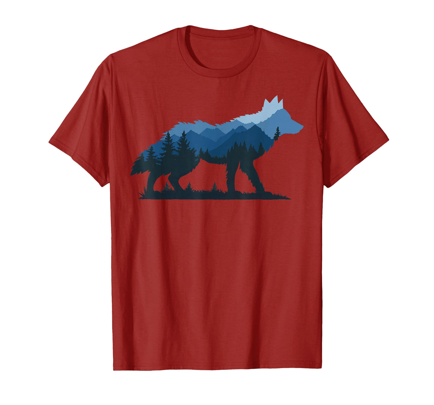 Wildlife Animal Hiker Camper Wolf Forest Nature T-Shirt - Men's Black Small Crew Neck Short Sleeve Classic Fit Modern Classic Lightweight Imported Cotton Blend Machine Wash Unisex-Adults, Unisex-Kids