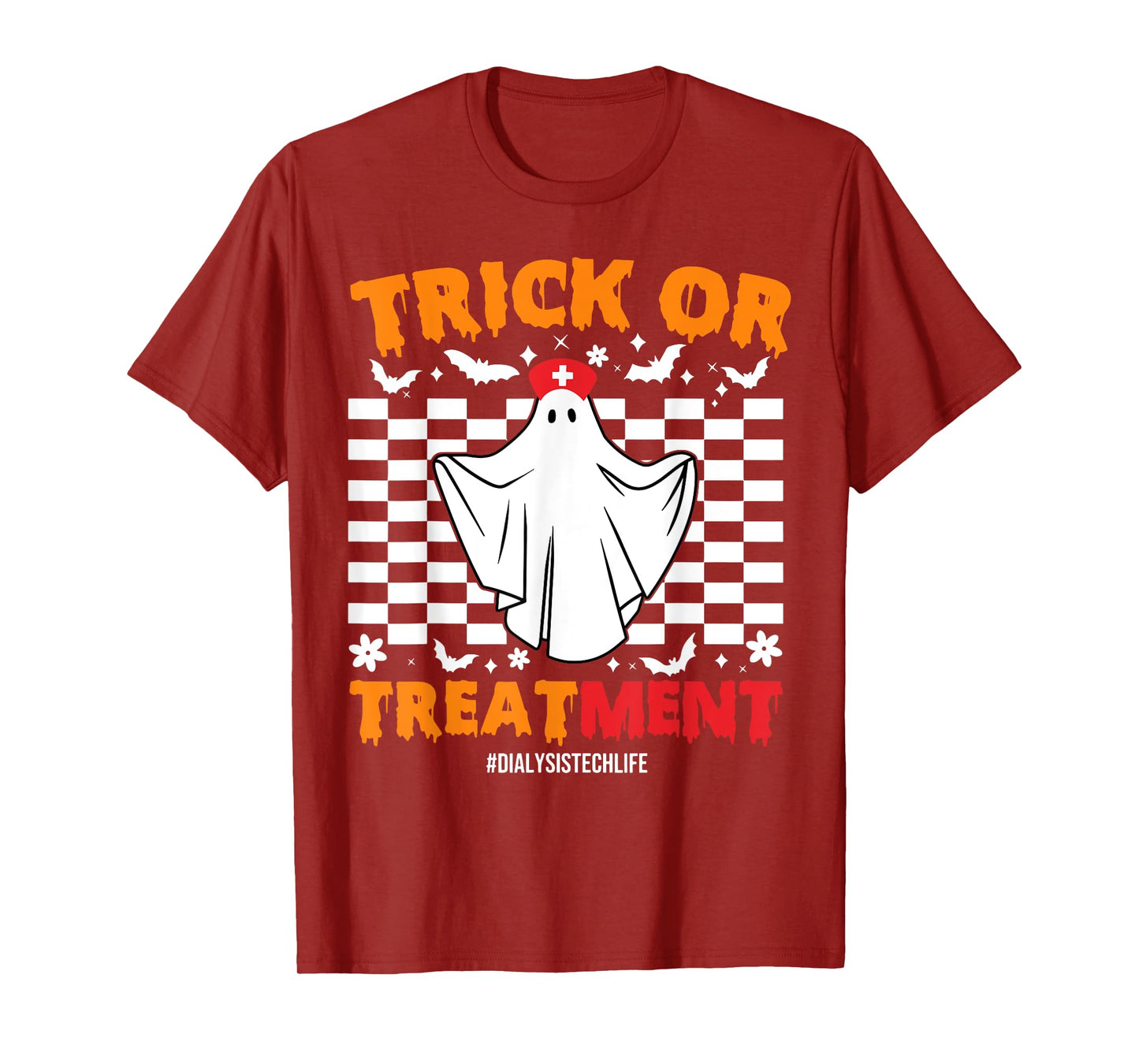 Trick Or Treatment Dialysis Technician Life Ghost Halloween T-Shirt