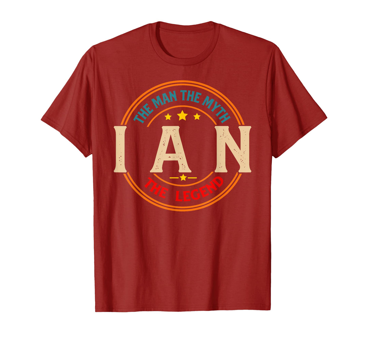 IAN The Man The Myth The Legend Vintage Personalized T-Shirt