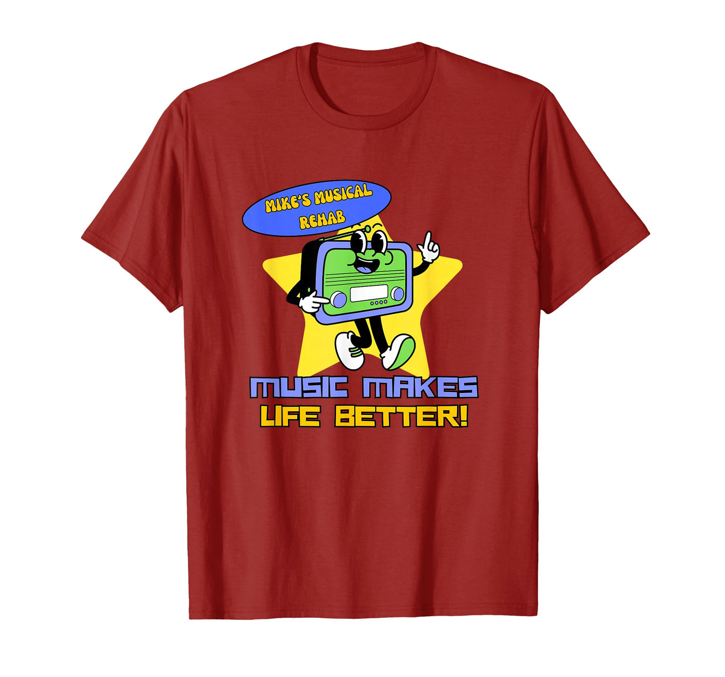 Music Makes Life Better Retro T-Shirt