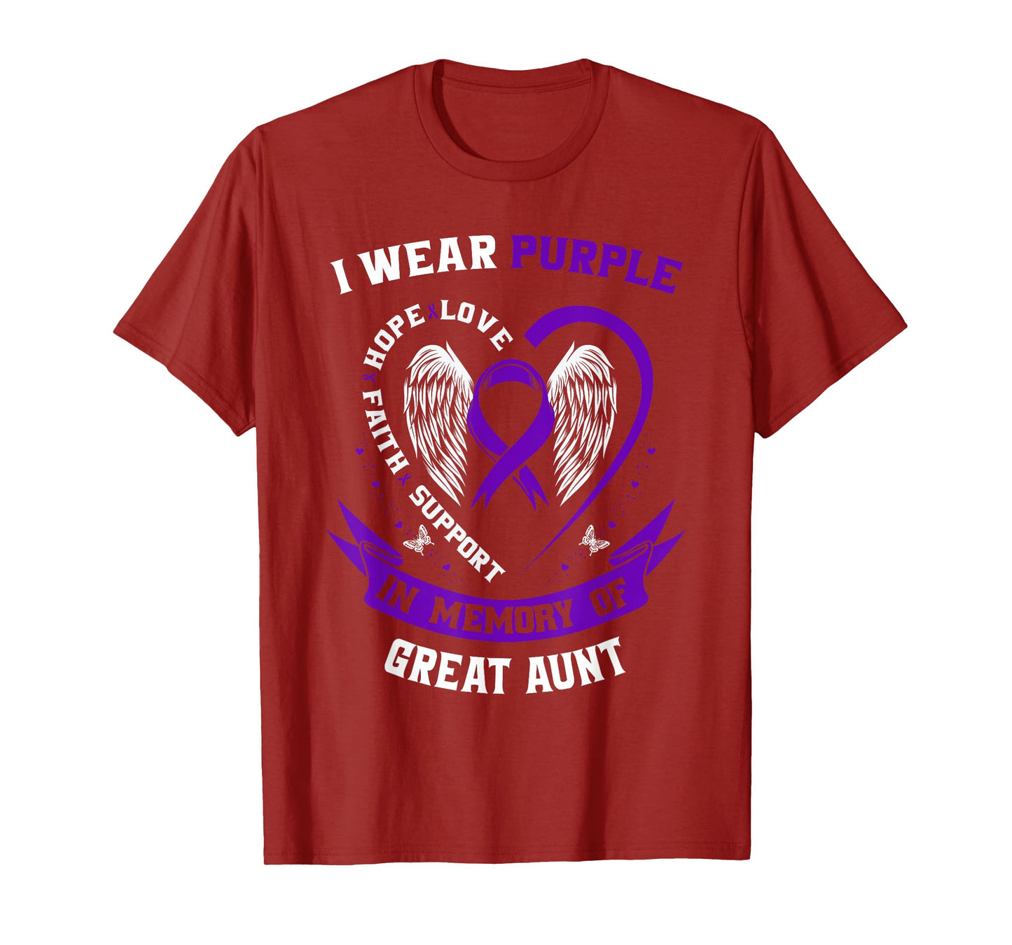 Alzheimers Awareness Products Purple Ribbon Great Aunt Gifts T-Shirt