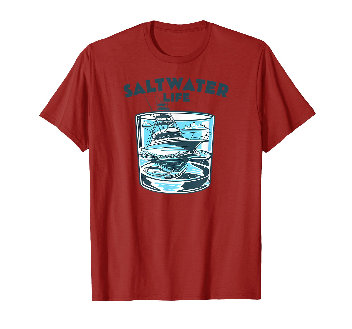 Saltwater Fishing Saltwater Life Glasses and Waves High Seas T-Shirt