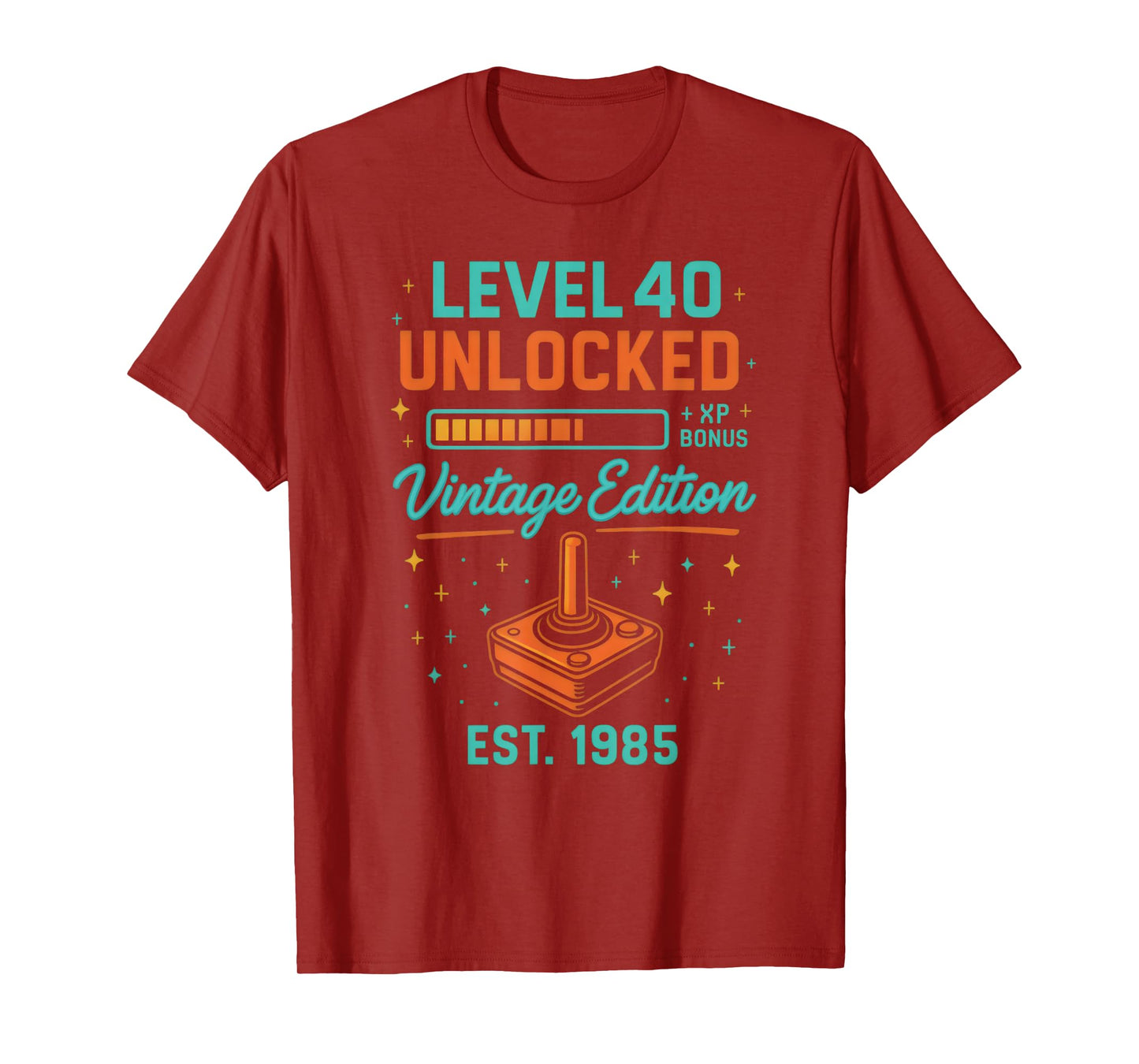 Level 40 Unlocked Vintage Edition Funny 40th Birthday Gift T-Shirt