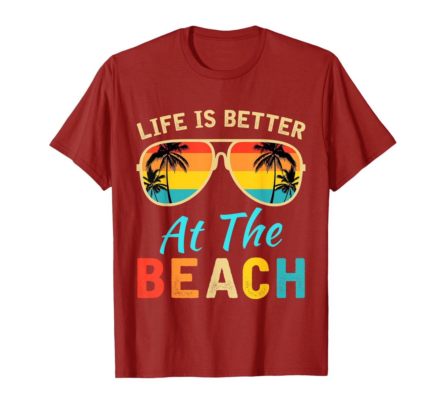 Life Is Better at The Beach Retro Palm Trees Summer T-Shirt