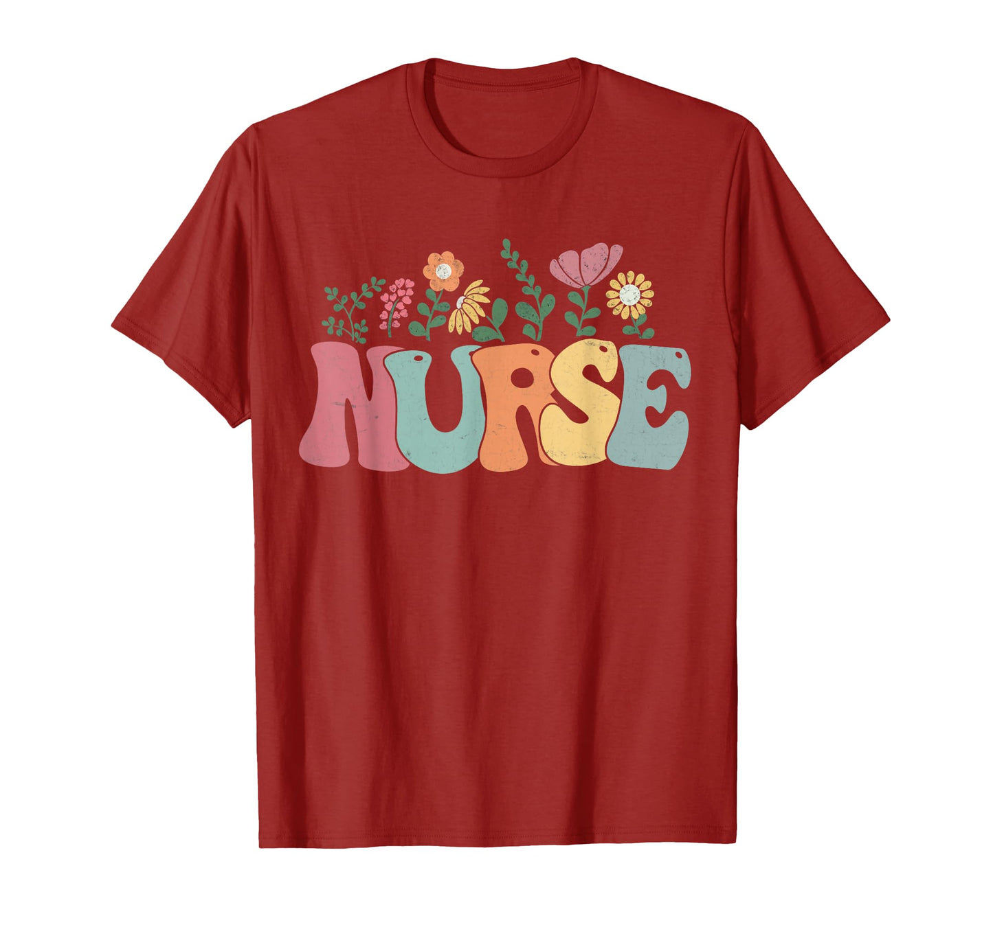Women Vintage Nurse Flower Retro Nursing Nurse Life T-Shirt