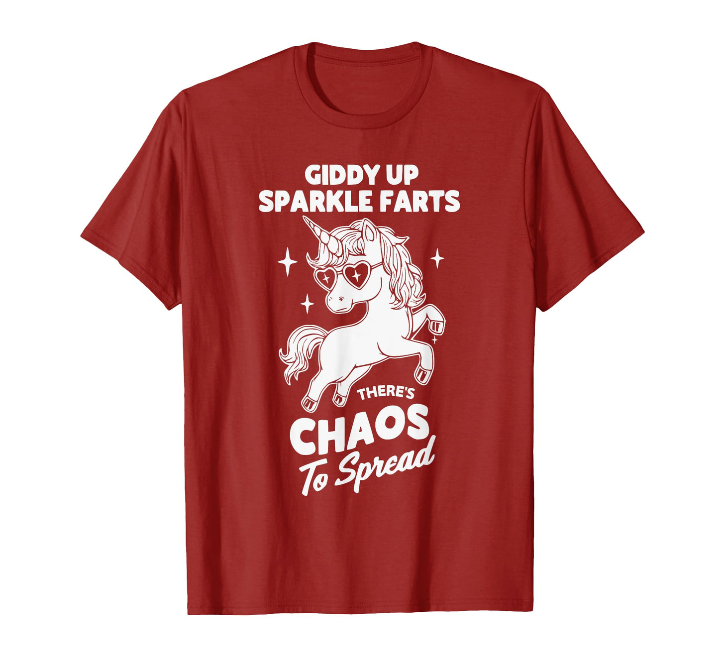 Funny Unicorn Giddy Up Sparkle Farts Chaos Design T-Shirt