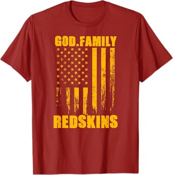 Indian Creek Redskins God. Family. Vintage USA Flag T-Shirt