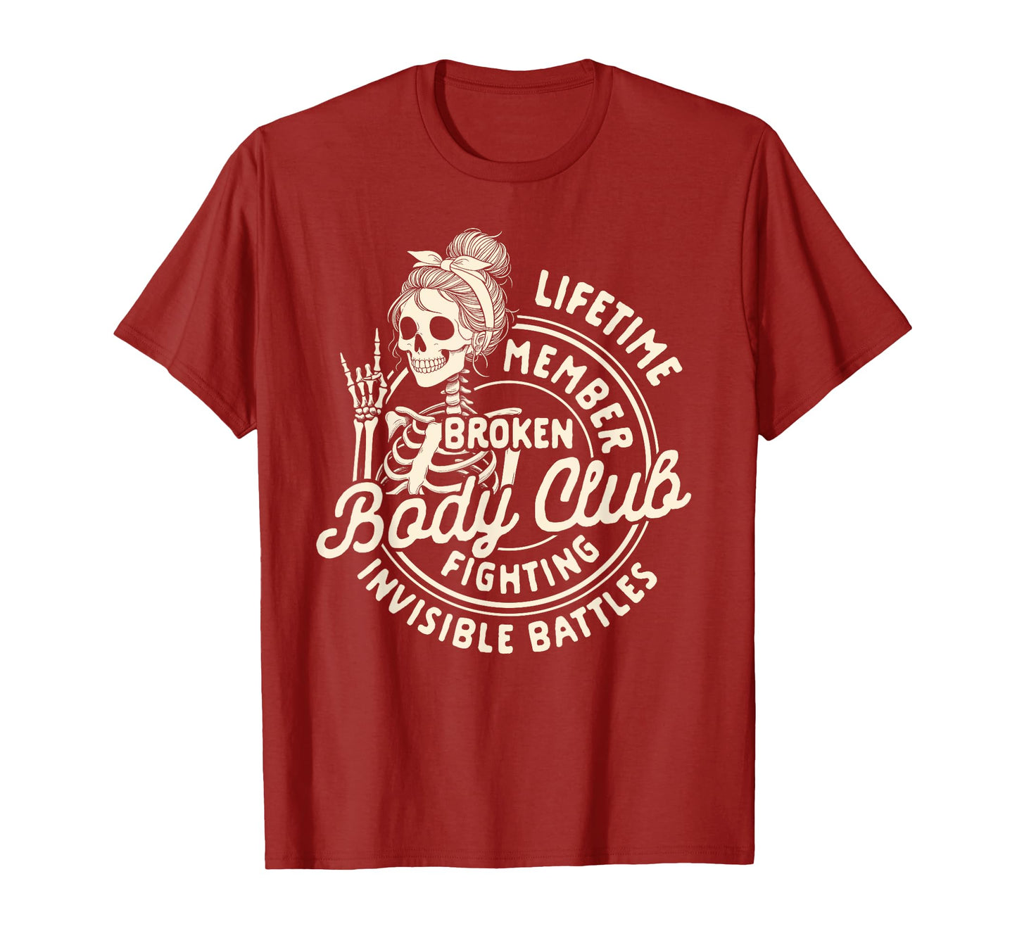 Chronic Illness Spoonie Lifetime Member Broken Body Club T-Shirt