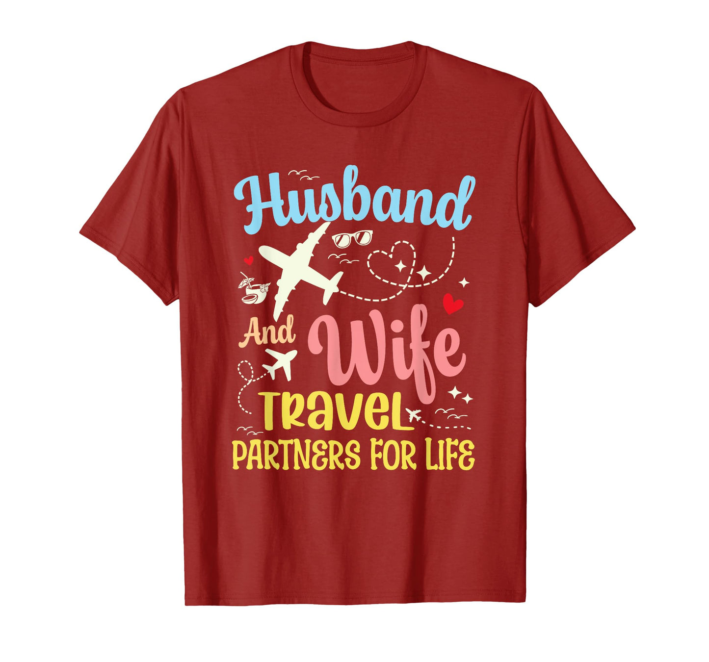 Funny Couple Husband And Wife Travel Partners For Life T-Shirt