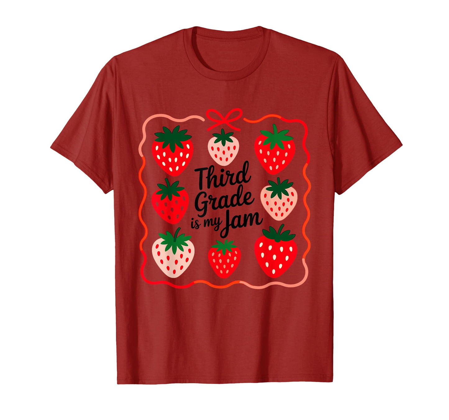 Women Third Grade is My Jam Strawberry Teacher Top T-Shirt