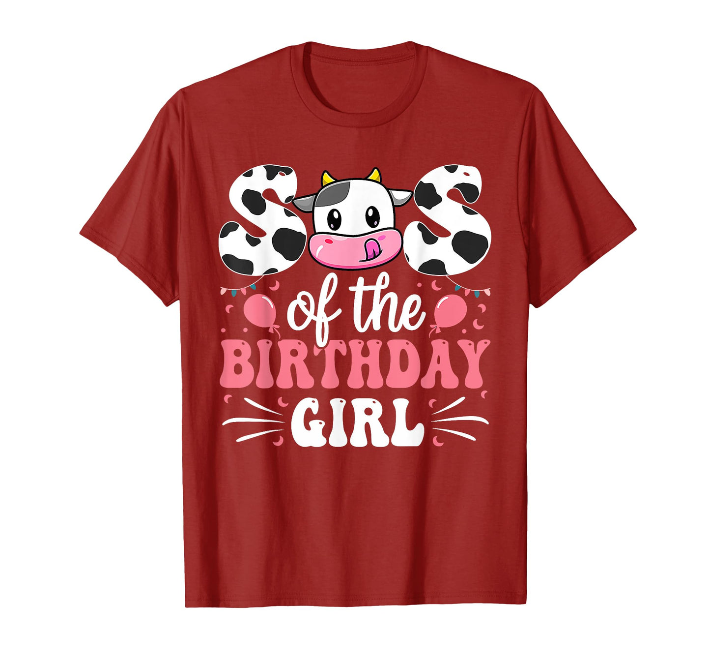 Sister Of The Birthday Girl Cow Family Matching 1st Birthday T-Shirt