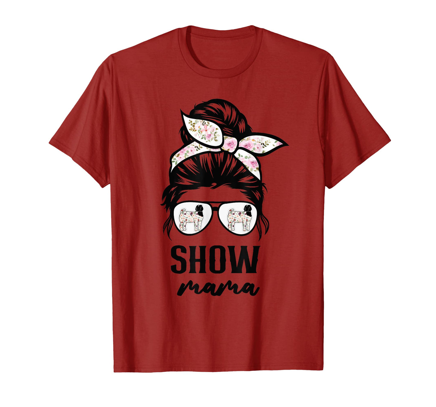 goat show mom goat Boer show mama flower T-Shirt
