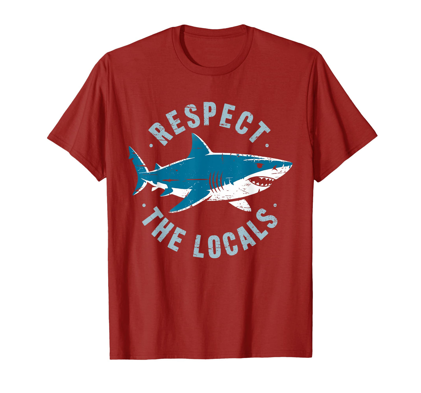 Retro Respect The Locals Shark Lover Ocean Wildlife Summer T-Shirt