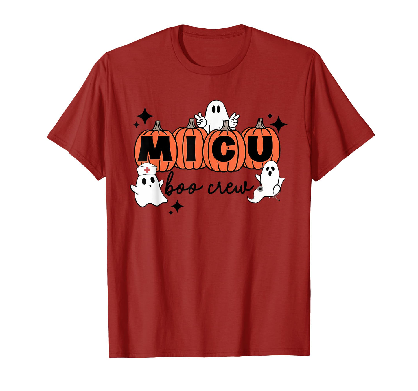 Womens MICU nurse shirt MICU boo crew MICU RN Halloween T-Shirt
