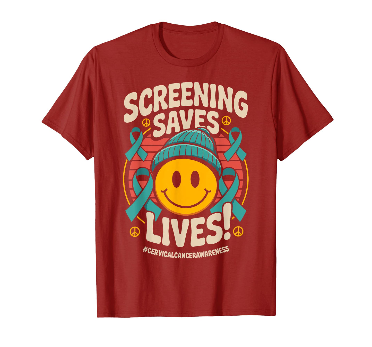 Screening Saves Lives - Ribbon Cervical Cancer Awareness T-Shirt