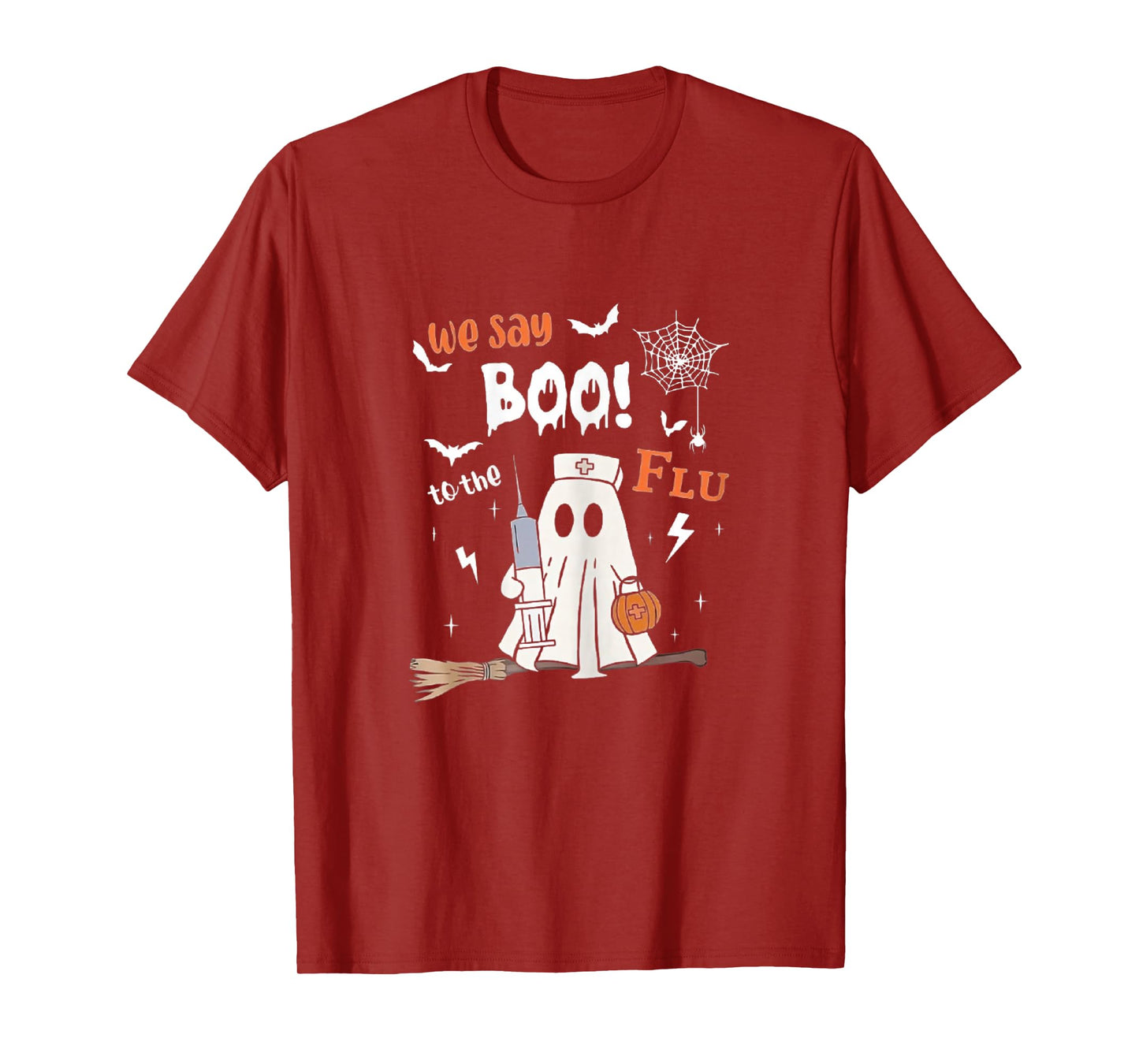 We Say Boo to The Flu Halloween Ghost Nurse T-Shirt