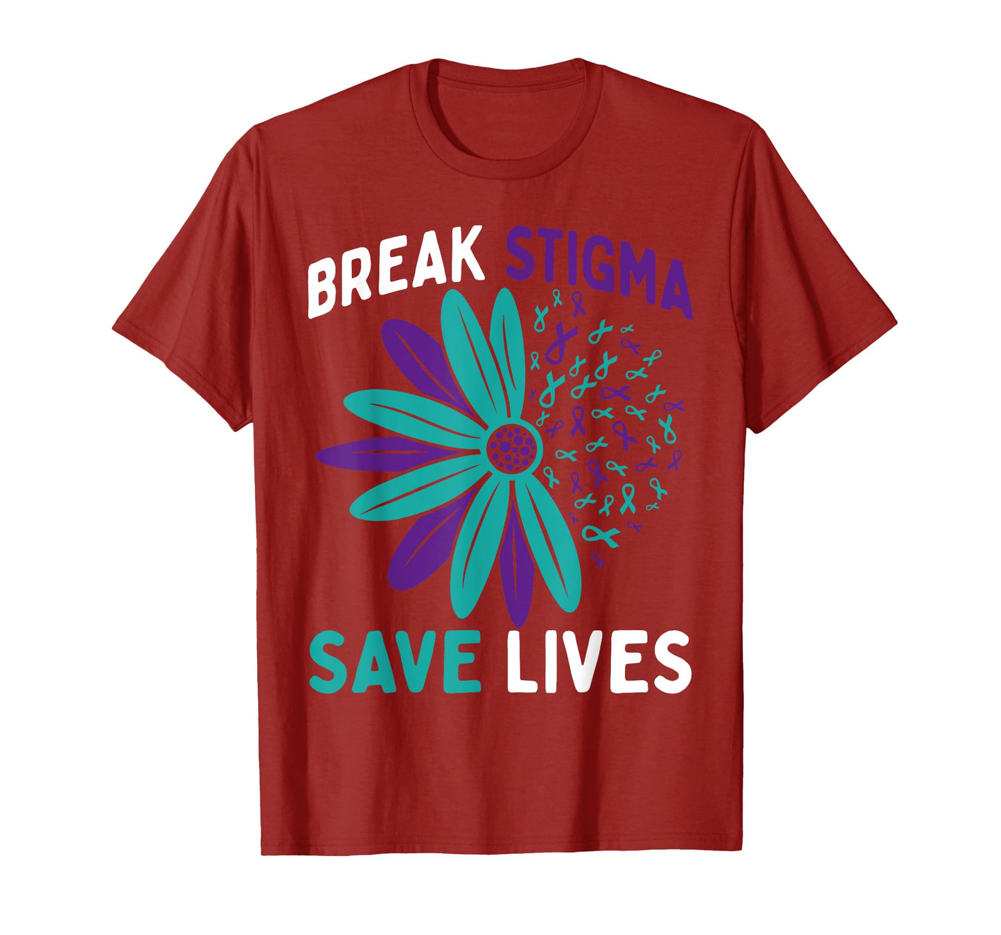 Suicide Prevention Awareness Teal & Purple Break Stigma T-Shirt