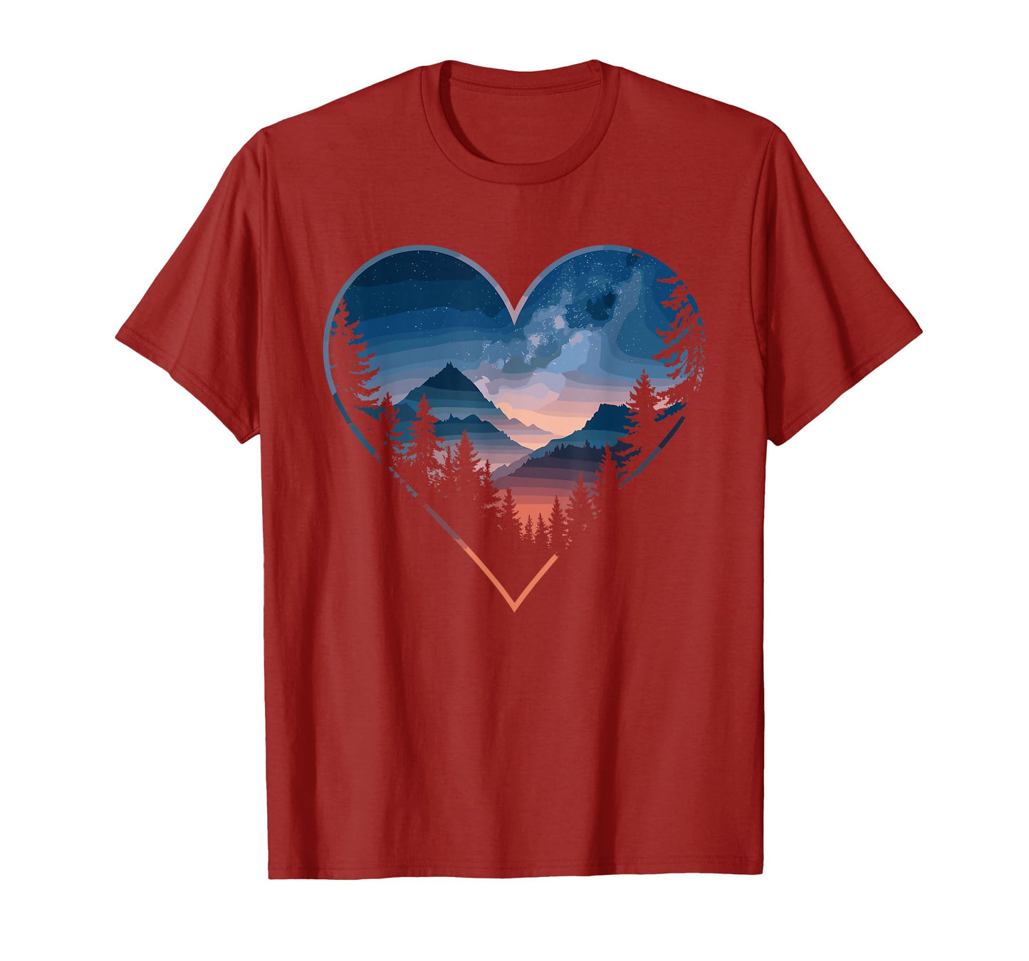 Mountain Heart Forest Nature Wildlife T-Shirt